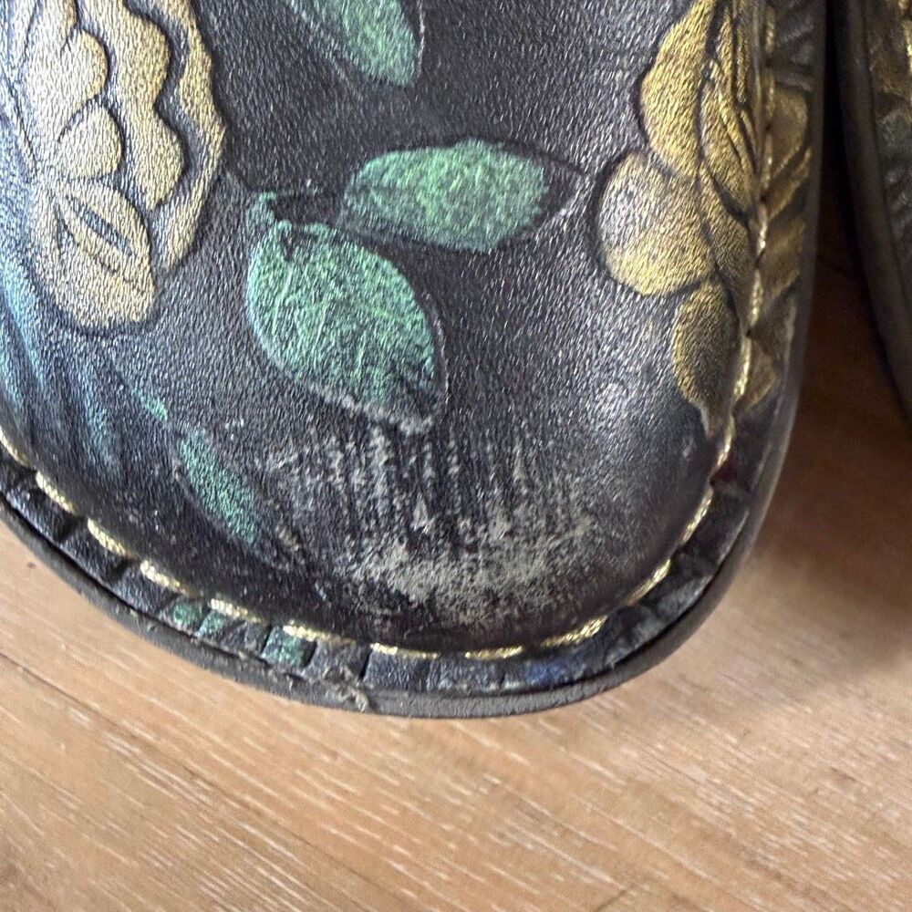 Alegria Paloma Mary Jane Black Leather Flats Sz 40/W 9 Rocker Outsole Whimsygoth - Picture 9 of 9